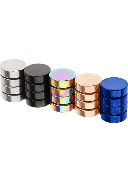 5 Adet Paslanmaz Çelik Manyetik Küpe 8mm (Yurt Dışından)