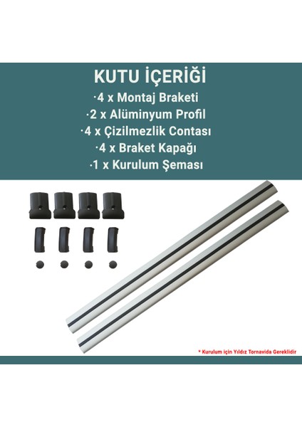 Fıat Fıorıno 2008 ve Sonrası Için Klasik Ara Atkı Seti Portbagaj Taşıyıcı