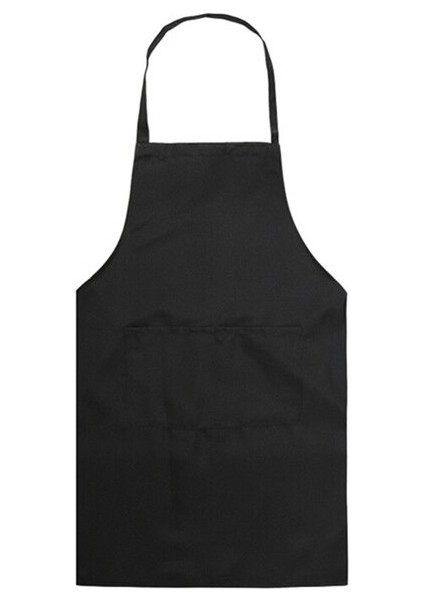 Moda Unisex Erkekler Için Iş Önlüğü Tuval Siyah Önlük Önlük Ayarlanabilir Pişirme Mutfak Önlükleri(Yurt Dışından)