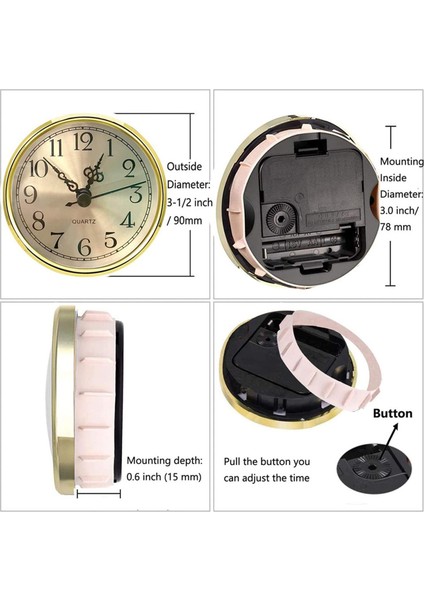Retro Tarzı Kuvars Saat Ekleme Diy Kuvars Hareket Onarım Parçaları DIA.90MM Altın(Yurt Dışından) modelleri