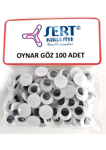 Sert Kırtasiye Oynar Göz 12 mm 100'LÜ Paket