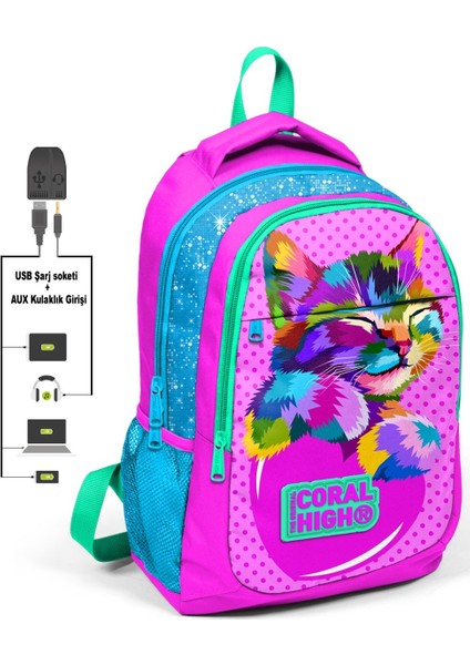 Coral High Sevimli Kedi Baskılı Sırt Çantası ve Kalemlik Seti 31x42x17 cm 8 Yaş ve Üzeri fiyatları