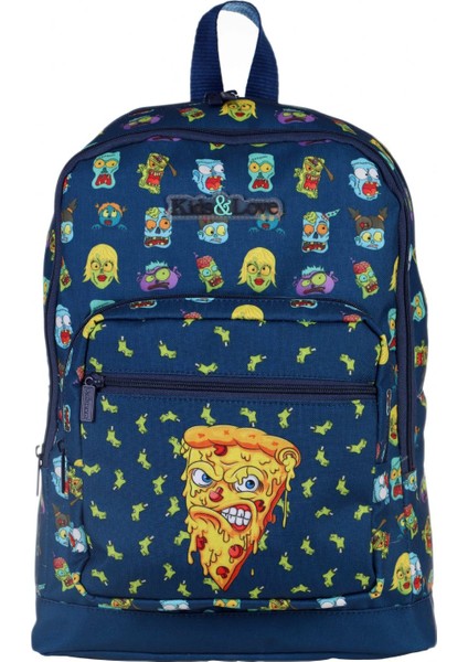 Kids&love Lacivert Zombie Pizza Ilkokul Sırt Çantası - Erkek Çocuk