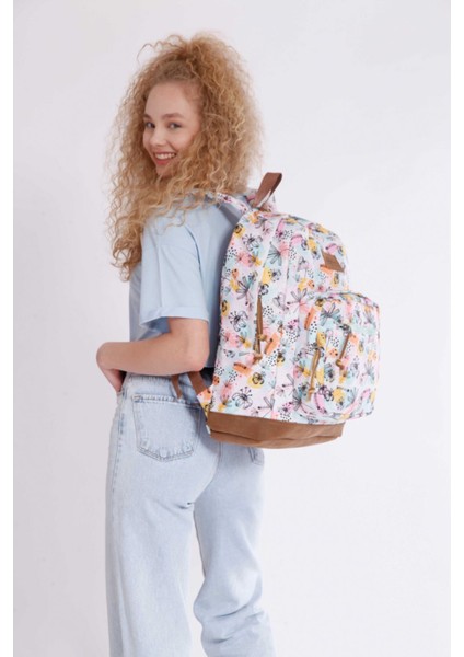 Safari Siyah Çiçek Desenli Okul ve Günlük Sırt Çantası fırsatları