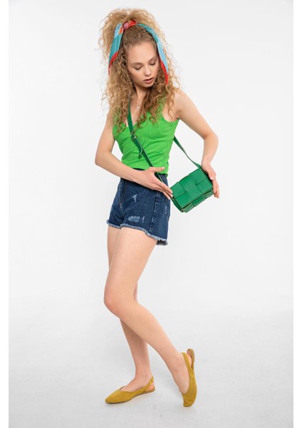 Kadın Kalın Örme Derili Mini Çanta fiyatları