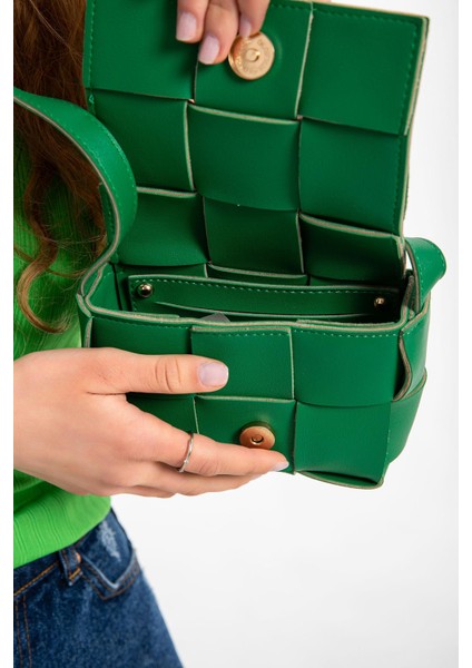 Kadın Kalın Örme Derili Mini Çanta fırsatları