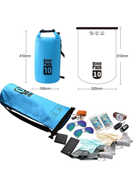Pvc Su Geçirmez Namlu Torbası, Kapasite: 10L (Sarı) (Yurt Dışından)