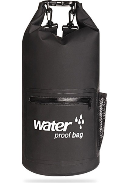 Pvc Klipsli Açık Su Geçirmez Backpackg, Kapasite: 10L (Siyah) (Yurt Dışından)