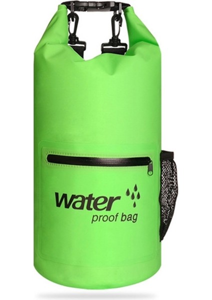 Pvc Klipsli Açık Su Geçirmez Backpackg, Kapasite: 10L (Yeşil) (Yurt Dışından)
