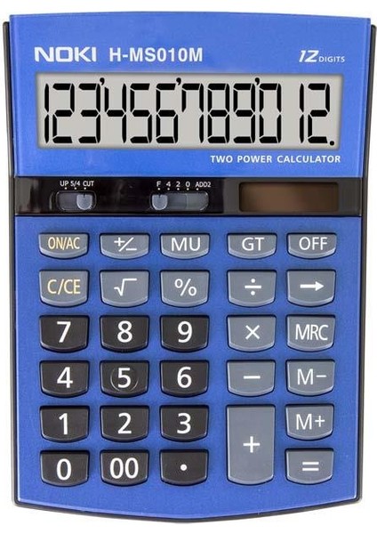 Hesap Makinası 12 Hane Masa Üstü H-MS010 Mavi