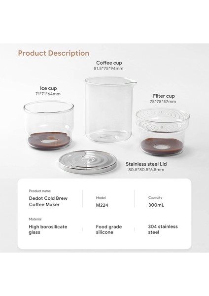 300ML Soğuk Demleme Kahve Makinesi Damla Kahve Makinesi Buz Damla Pot Için Ev Kafe (Yurt Dışından)