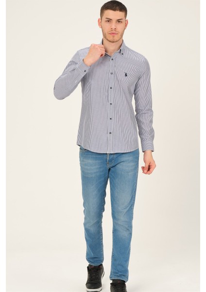 G768 Dewberry Erkek Gömlek-Lacivert indirimleri