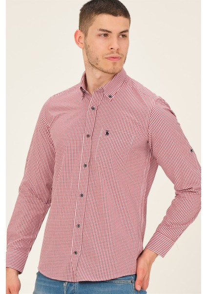 G771 Dewberry Erkek Gömlek-Bordo fırsatları
