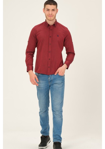 G765 Dewberry Erkek Gömlek-Bordo fırsatları