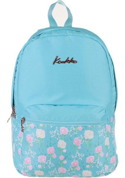 Soft Floral Turkuaz Çiçekli Okul ve Günlük Sırt Çantası
