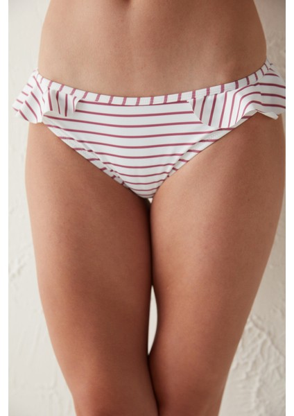 Çizgili Fırfır Detayşo Pietra Slip Bikini Altı fiyatları