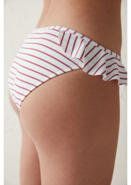 Çizgili Fırfır Detayşo Pietra Slip Bikini Altı fırsatları