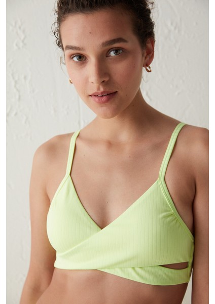 Parlak Yeşil Lively Wrappy Bikini Üstü