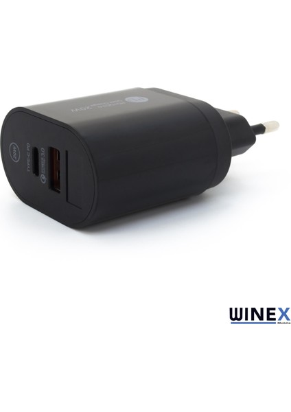 Dijital Göstergeli PD20W Type-C+Usba Çift Çıkışlı Şarj Aleti Başlığı