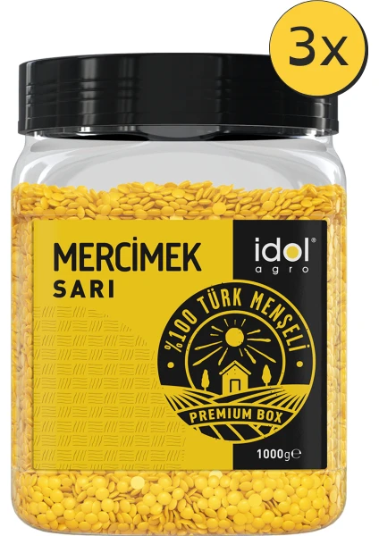 Yerli Sarı Mercimek Premium Pet Box 3 x 1 kg