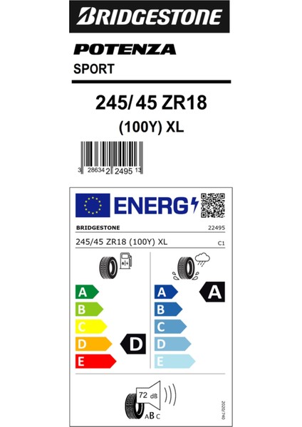 245/45 R18 100Y Xl Potenza Sport Oto Yaz Lastiği ( Üretim Yılı: 2023 ) fırsatları