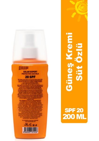 Güneş Kremi Spf 20 Factor 200 ml