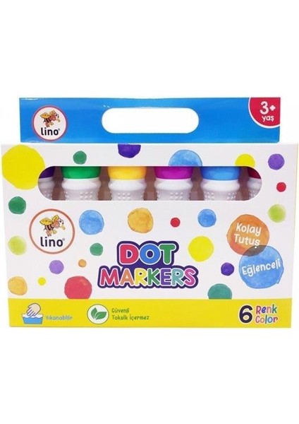 Dot Markers 6 Renk Yıkanabilir +Aktivite Boyama Kitabı Seti