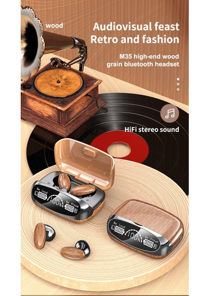 M35 Tws Bluetooth-5.2 Stereo Spor Kulaklık, Şarj Kutusu Mikrofonlu(Yurt Dışından)
