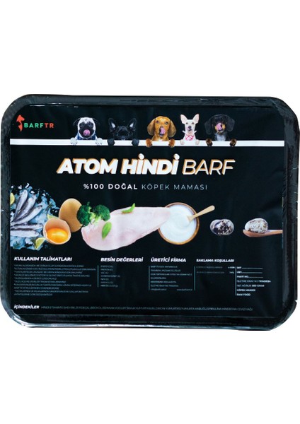 Atom Hindi Barf Köpek Maması 8 kg