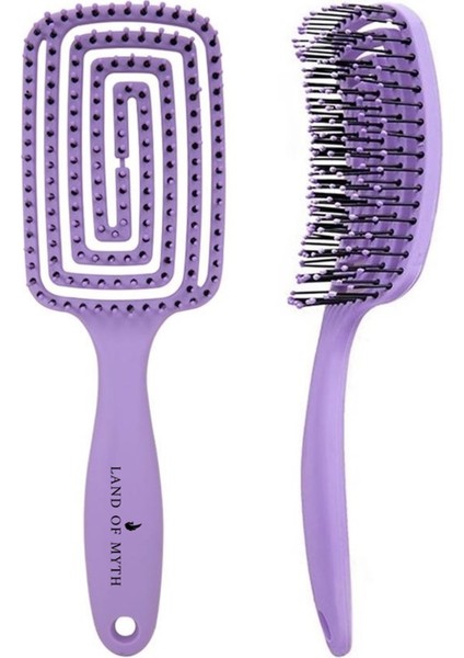 - LOM1273 Üç Boyutlu Esnek Saç Açma ve Tarama Fırçası, Flexible Pro Brush (Lila)