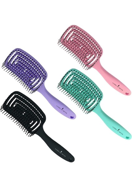 - LOM1273 Üç Boyutlu Esnek Saç Açma ve Tarama Fırçası, Flexible Pro Brush (Lila)