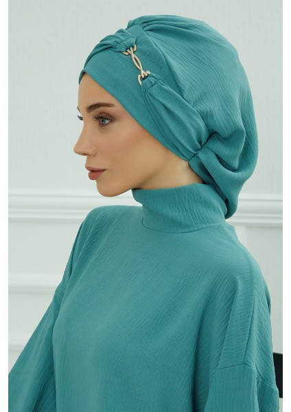 Aerobin Kumaş Aksesuarlı Hazır Türban,mint Yeşili,ht-93 modelleri