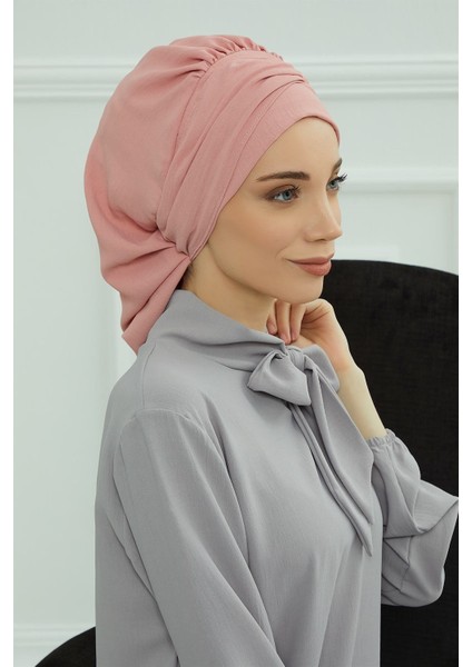 Aerobin Kumaş Aksesuarlı Hazır Türban,pembe,ht-93