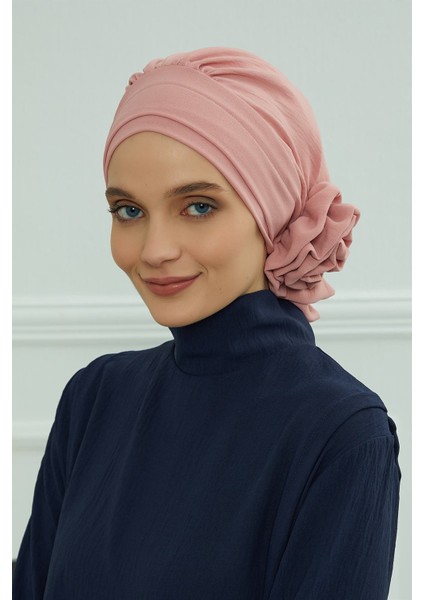Aerobin Kumaş Hazır Türban,pembe,ht-92