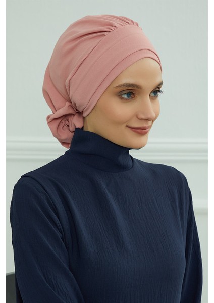 Aerobin Kumaş Hazır Türban,pembe,ht-92