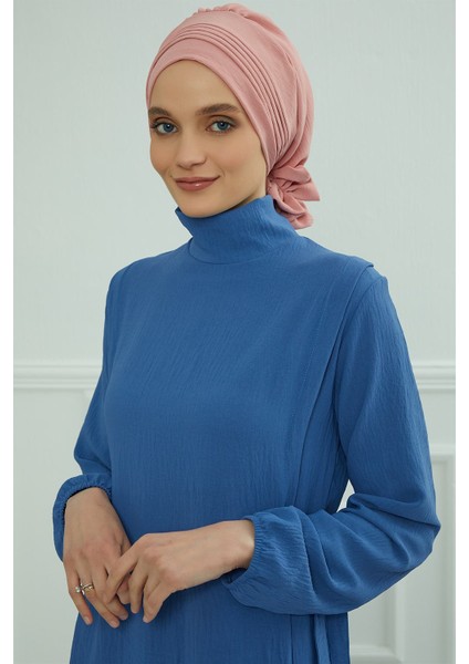 Aerobin Kumaş Hazır Türban,pembe,ht-31