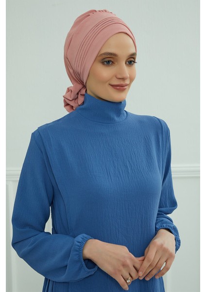 Aerobin Kumaş Hazır Türban,pembe,ht-31