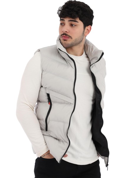 Stil Kombin Uzun Fermuar Cepli Çapraz Şişme Yelek Pldp 2923