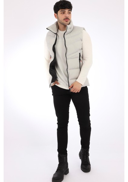 Stil Kombin Uzun Fermuar Cepli Çapraz Şişme Yelek Pldp 2923 modelleri