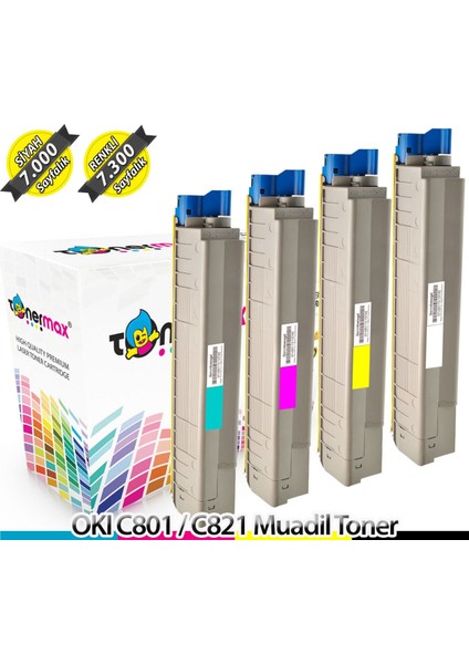 Oki C801 / C821 Set Muadil Toner