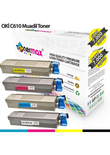 Oki C610 Muadil Toner Set