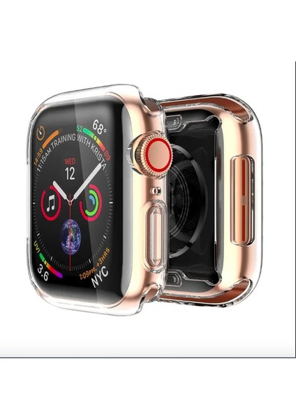 Apple Watch Şeffaf Silikon Kılıf 44 mm Tam Koruma Watch 4 5 6 Se Uyumlu 44 mm