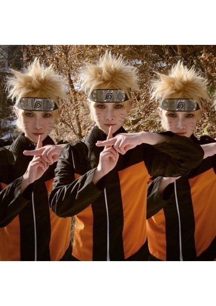 Naruto Uzumaki Cosplay Peruk 30CM - Sarı (Yurt Dışından)