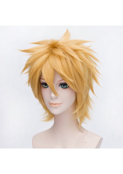 Naruto Uzumaki Cosplay Peruk 30CM - Sarı (Yurt Dışından)