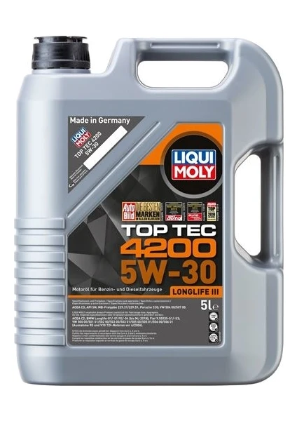 Liqui Moly Top Tec 4200 5W-30 5 Litre Motor Yağı ( Üretim Yılı: 2022 )