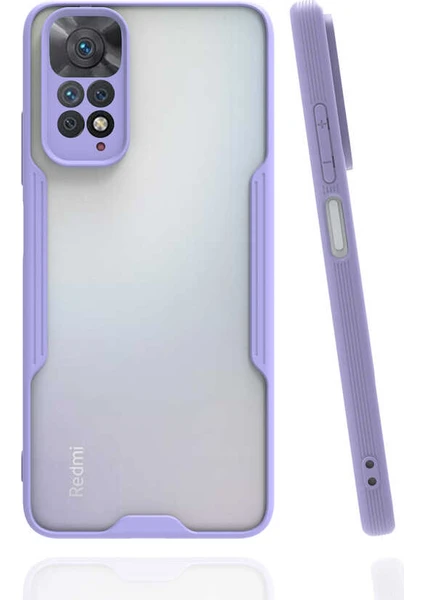 Case 4U Xiaomi Redmi Note 11 Kılıf Kamera Korumalı Ultra Ince Buzlu Mat Renkli Parfe Silikon Kapak Mor