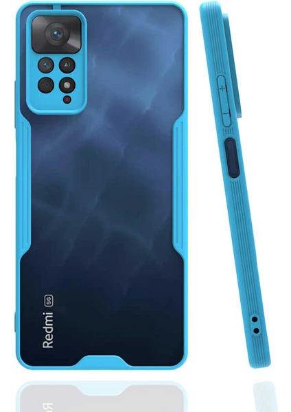 Case 4U Xiaomi Redmi Note 11 Pro 5g Kılıf Kamera Korumalı Ultra Ince Buzlu Mat Renkli Parfe Silikon Kapak Mavi