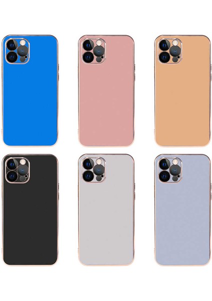 Case 4U Apple iPhone 12 Pro Kılıf Kamera Korumalı Altın Renkli Kenar Viyana Arka Kapak Siyah