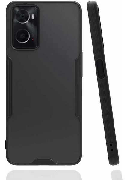 Case 4U Oppo A36 Kılıf Kamera Korumalı Ultra Ince Buzlu Mat Renkli Parfe Silikon Kapak Siyah