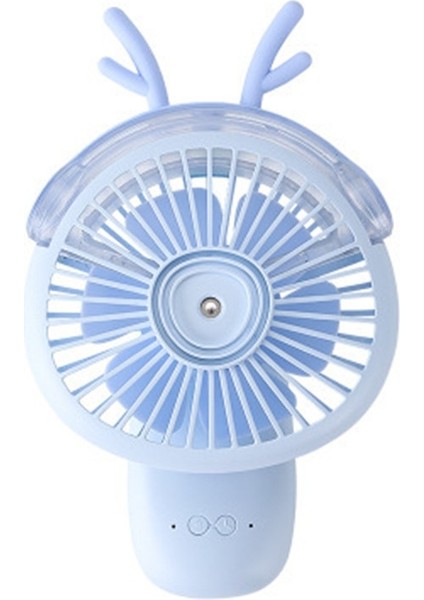Masaüstü Katlanır Sprey Mini Fan Karikatür Nemlendirme Su Jet Fan (Mavi) (Yurt Dışından)